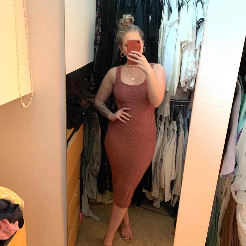 Lulus Knit Tank Midi Dress